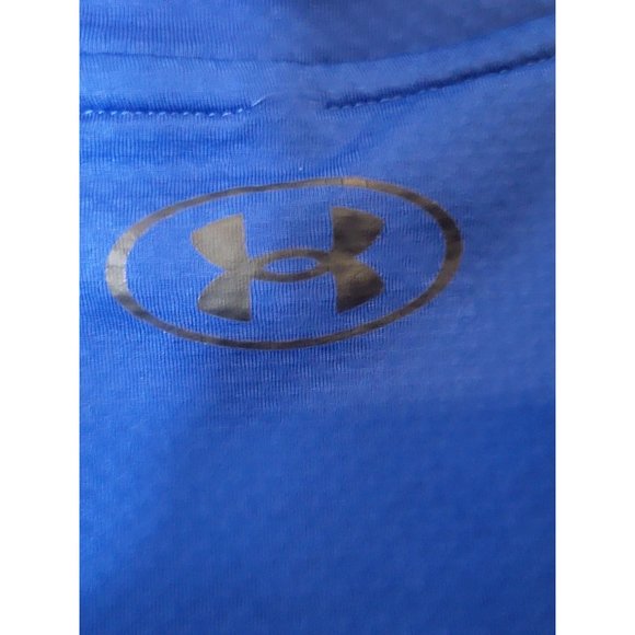 Under Armour Cool Gear Shirt Men's Small Blue Moisture Wicking Logo High Neck - Picture 4 of 6